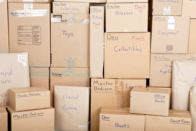 boxes labeled