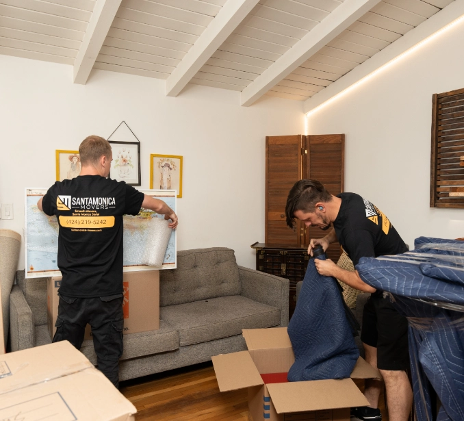 movers packing items